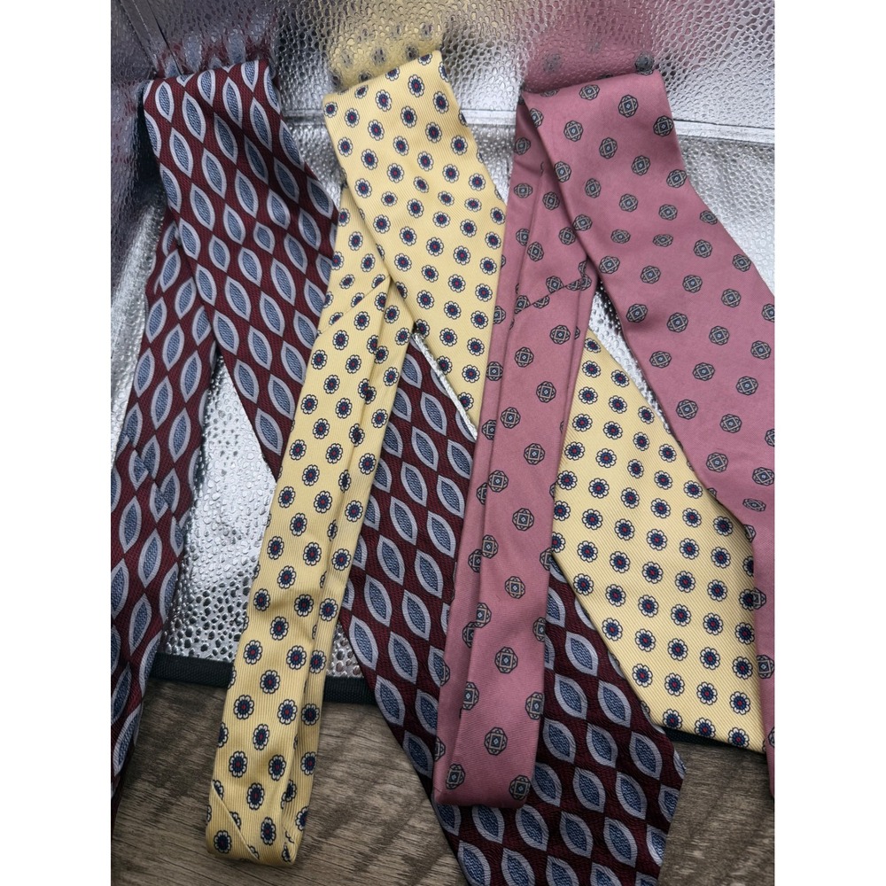 Vintage Mens Silk Tie Lot Louis Roth Walkers Kuppenheimer Geometric Floral 3pc
